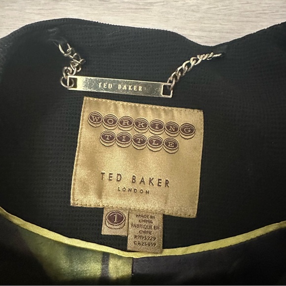 Ted Baker London Black Blazer with Gold Zipper - Picture 2 of 5